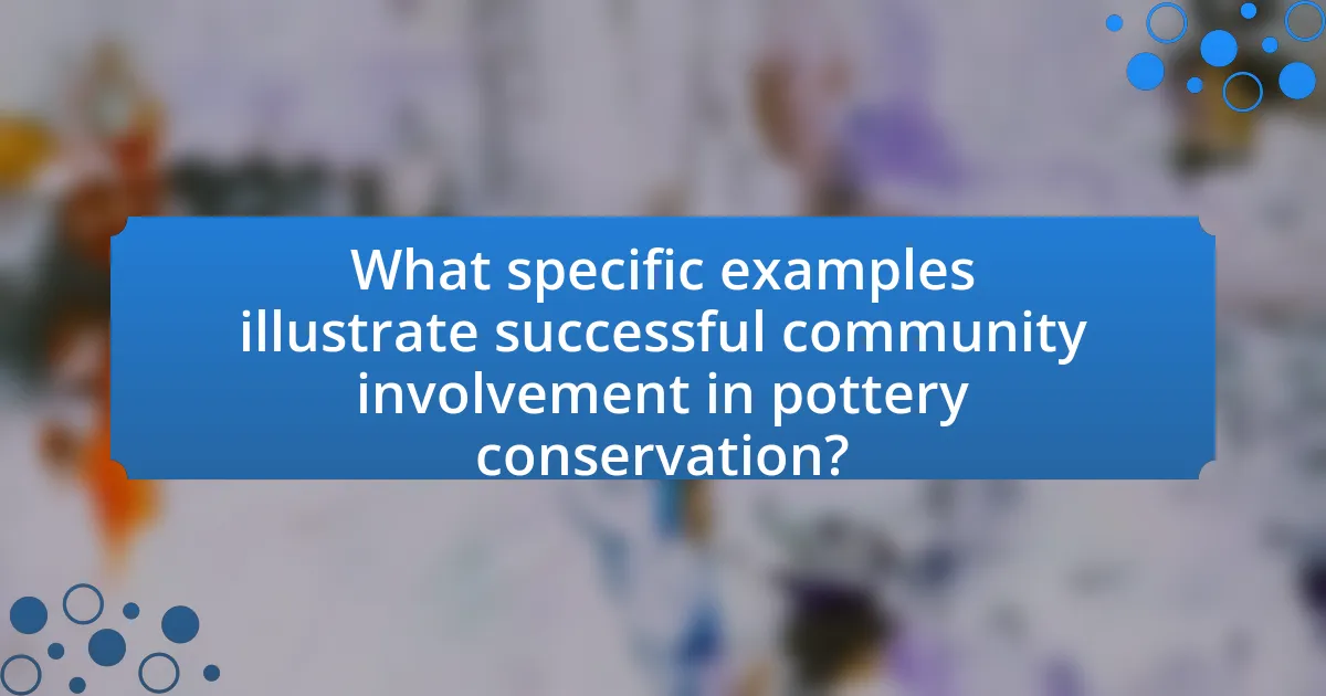 What specific examples illustrate successful community involvement in pottery conservation?